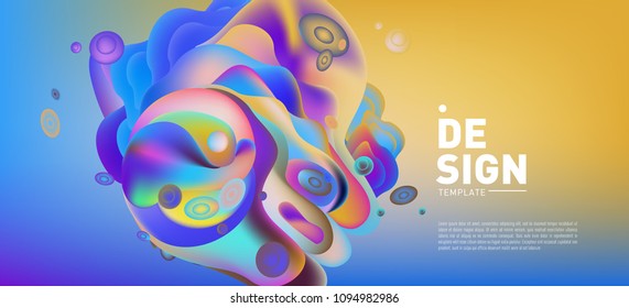 Modern colorful flow poster. Wave Liquid shape in colorful background. Art design for your design project. Vector illustration EPS10