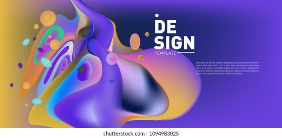 Modern colorful flow poster. Wave Liquid shape in colorful background. Art design for your design project. Vector illustration EPS10