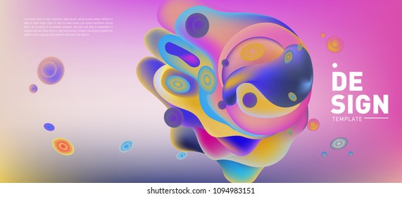Modern colorful flow poster. Wave Liquid shape in colorful background. Art design for your design project. Vector illustration EPS10