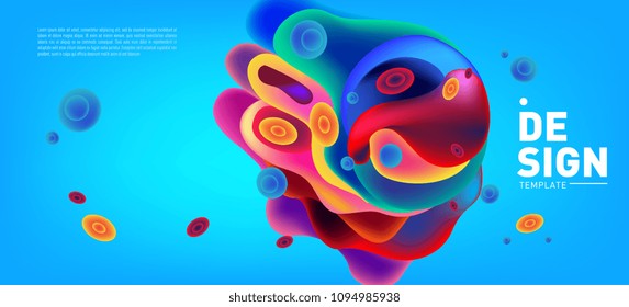 Modern colorful flow poster. Wave Liquid shape in colorful background. Art design for your design project. Vector illustration EPS10