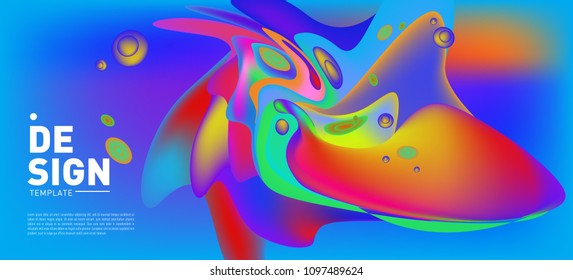 Modern colorful flow poster. Wave Liquid shape in colorful background. Art design for your design project. Vector illustration EPS10