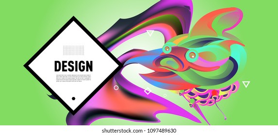 Modern colorful flow poster. Wave Liquid shape in colorful background. Art design for your design project. Vector illustration EPS10