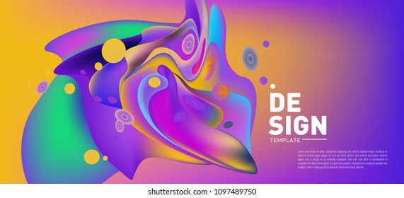 Modern colorful flow poster. Wave Liquid shape in colorful background. Art design for your design project. Vector illustration EPS10