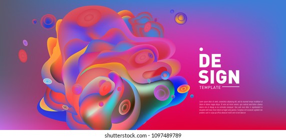 Modern colorful flow poster. Wave Liquid shape in colorful background. Art design for your design project. Vector illustration EPS10