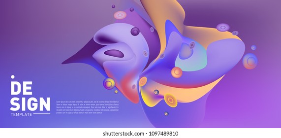 Modern colorful flow poster. Wave Liquid shape in colorful background. Art design for your design project. Vector illustration EPS10