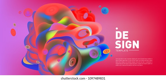 Modern colorful flow poster. Wave Liquid shape in colorful background. Art design for your design project. Vector illustration EPS10