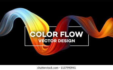 Modern colorful flow poster. Wave Liquid shape in blue color background. Art design for your project. Vector illustration EPS10