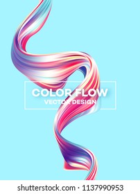 Modern colorful flow poster. Wave Liquid shape in blue color background. Art design for your project. Vector illustration EPS10
