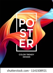 Modern colorful flow poster. Wave Liquid shape in blue color background. Art design for your project. Vector illustration EPS10