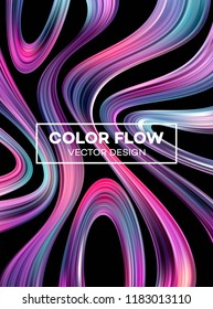 Modern colorful flow poster. Wave Liquid shape in blue color background. Art design for your design project. Vector illustration