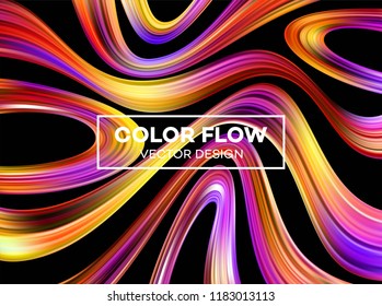 Modern colorful flow poster. Wave Liquid shape in blue color background. Art design for your design project. Vector illustration