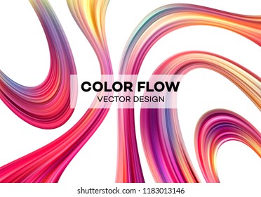 Modern colorful flow poster. Wave Liquid shape in blue color background. Art design for your design project. Vector illustration