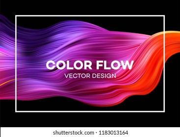 Modern colorful flow poster. Wave Liquid shape in blue color background. Art design for your design project. Vector illustration