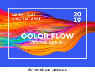 Modern colorful flow poster. Wave Liquid shape in blue color background. Art design for your design project. Vector illustration Modern colorful flow poster. Wave Liquid shape in blue color background. Art design for your design project. Vector illustration
