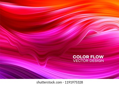 Modern colorful flow poster. Wave Liquid shape  color background. Art design for your design project. Vector illustration