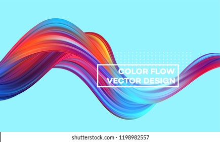 Modern colorful flow poster. Wave Liquid shape color background. Art design for your design project. Vector illustration EPS10 - Shutterstock ID 1198982557