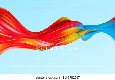 Modern colorful flow poster. Wave Liquid shape color background. Art design for your design project. Vector illustration EPS10