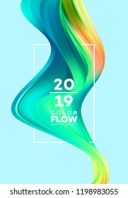 Modern colorful flow poster. Wave Liquid shape color background. Art design for your design project. Vector illustration EPS10