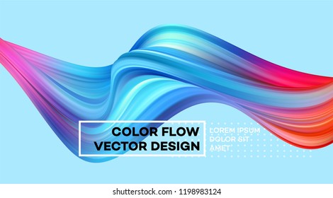 Modern Colorful Flow Poster. Wave Liquid Shape Color Background. Art Design For Your Design Project. Vector Illustration EPS10