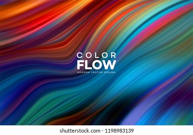 Modern colorful flow poster. Wave Liquid shape color background. Art design for your design project. Vector illustration EPS10