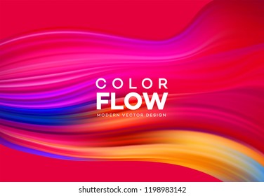 Modern colorful flow poster. Wave Liquid shape color background. Art design for your design project. Vector illustration EPS10