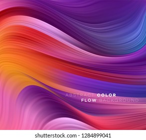 Modern colorful flow poster. Wave Liquid shape in black color background. Art design for your design project. Vector illustration EPS10