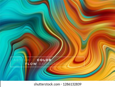 Modern colorful flow poster. Wave Liquid shape in black color background. Art design for your design project. Vector illustration EPS10