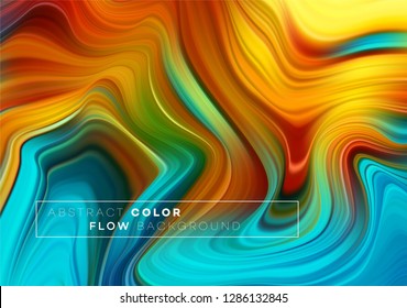 Modern colorful flow poster. Wave Liquid shape in black color background. Art design for your design project. Vector illustration EPS10