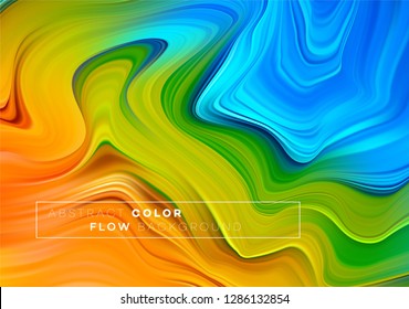 Modern colorful flow poster. Wave Liquid shape in black color background. Art design for your design project. Vector illustration EPS10