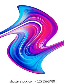 Modern colorful flow poster. Wave paint liquid shape on white background. Abstract design.