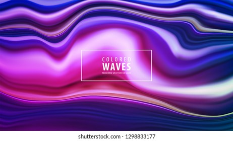 Modern colorful flow poster. Wave Liquid shape in blue color background. Art design. Vector illustration EPS10