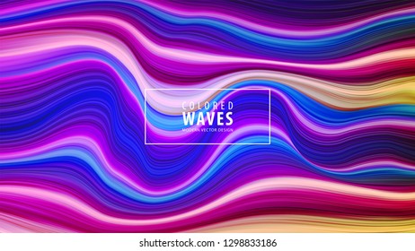 Modern colorful flow poster. Wave Liquid shape in blue color background. Art design. Vector illustration EPS10