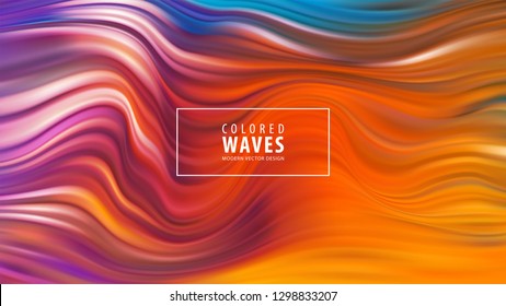 Modern colorful flow poster. Wave Liquid shape in blue color background. Art design. Vector illustration EPS10
