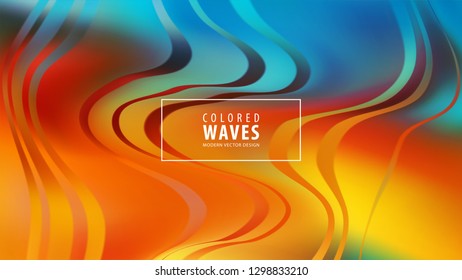 Modern colorful flow poster. Wave Liquid shape in blue color background. Art design. Vector illustration EPS10