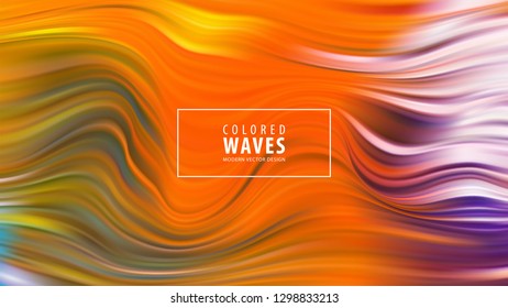 Modern colorful flow poster. Wave Liquid shape in blue color background. Art design. Vector illustration EPS10