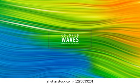 Modern colorful flow poster. Wave Liquid shape in blue color background. Art design. Vector illustration EPS10