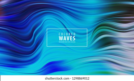 Modern colorful flow poster. Wave Liquid shape in blue color background. Art design. Vector illustration EPS10