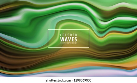 Modern colorful flow poster. Wave Liquid shape in blue color background. Art design. Vector illustration EPS10