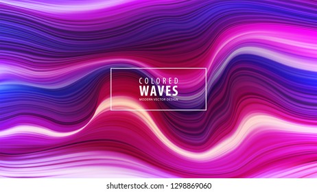 Modern colorful flow poster. Wave Liquid shape in blue color background. Art design. Vector illustration EPS10