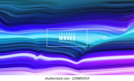 Modern colorful flow poster. Wave Liquid shape in blue color background. Art design. Vector illustration EPS10