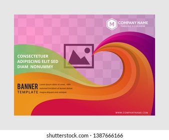 Modern colorful flow poster. Wave Liquid shape in purple color background. Art design for your design project. lay out space for photo. 