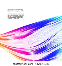 Modern colorful flow poster. Wave Liquid shape in rainbow color reflects flare background. Art design for your design project. Vector illustration EPS10 or booklet layout, wellness leaflet, newsletter