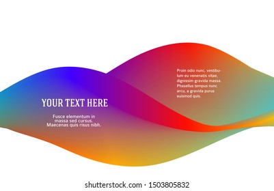 Modern colorful flow poster. Wave Liquid shape in rainbow color reflects flare background. Art design for your design project. Vector illustration EPS10 or booklet layout, wellness leaflet, newsletter