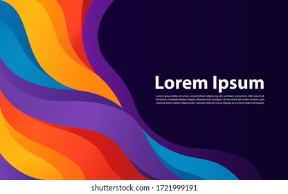 Modern Colorful Flow Poster. Wave Liquid Shape In Color Background.