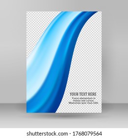 Modern colorful flow poster. Wave Liquid shape in rainbow color reflects flare background. Art design for your design project. Vector illustration EPS10 or booklet layout, wellness leaflet, newsletter