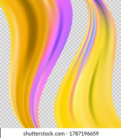Modern colorful flow poster. Wave Liquid shape in rainbow color reflects flare background. Art design for your design project. Vector illustration EPS10 or booklet layout, wellness leaflet, newsletter
