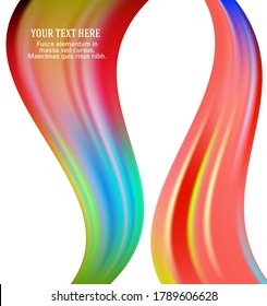 Modern colorful flow poster. Wave Liquid shape in rainbow color reflects flare background. Art design for your design project. Vector illustration EPS10 or booklet layout, wellness leaflet, newsletter