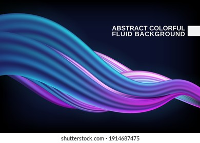 Modern colorful flow poster. Wave Liquid shape in blue purple color background. Art design for your design project. Vector illustration EPS10