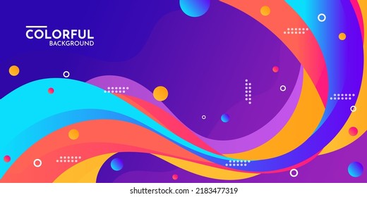 Modern colorful flow poster. Wave Liquid shape color background