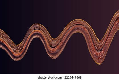 Modern colorful flow poster. Wave Liquid shape in black color background. Art design for your design project